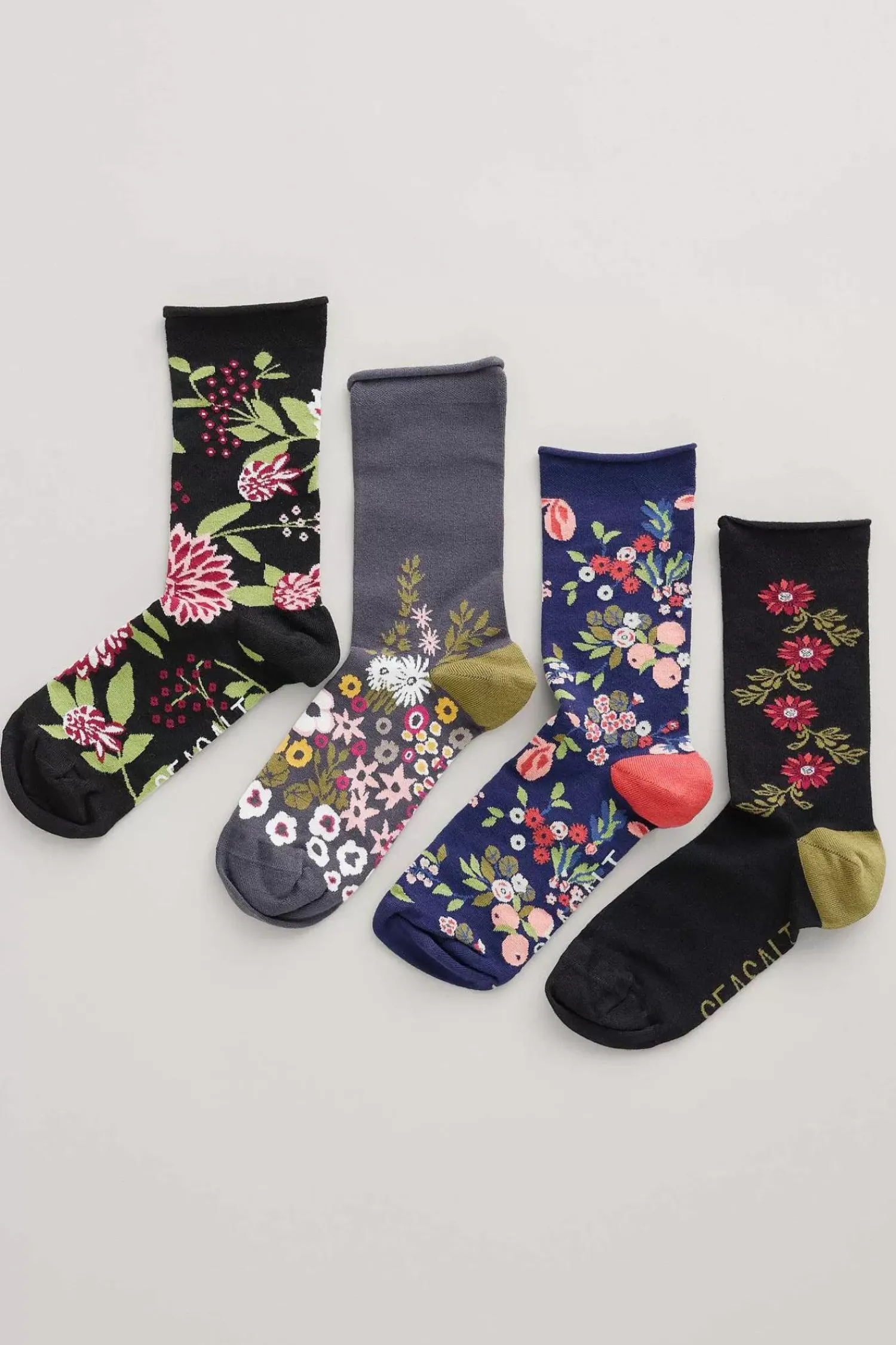 Socks & Tights<Seasalt Cornwall Gift Box Of 4 Women's Sailor Socks Wing Petal Mix