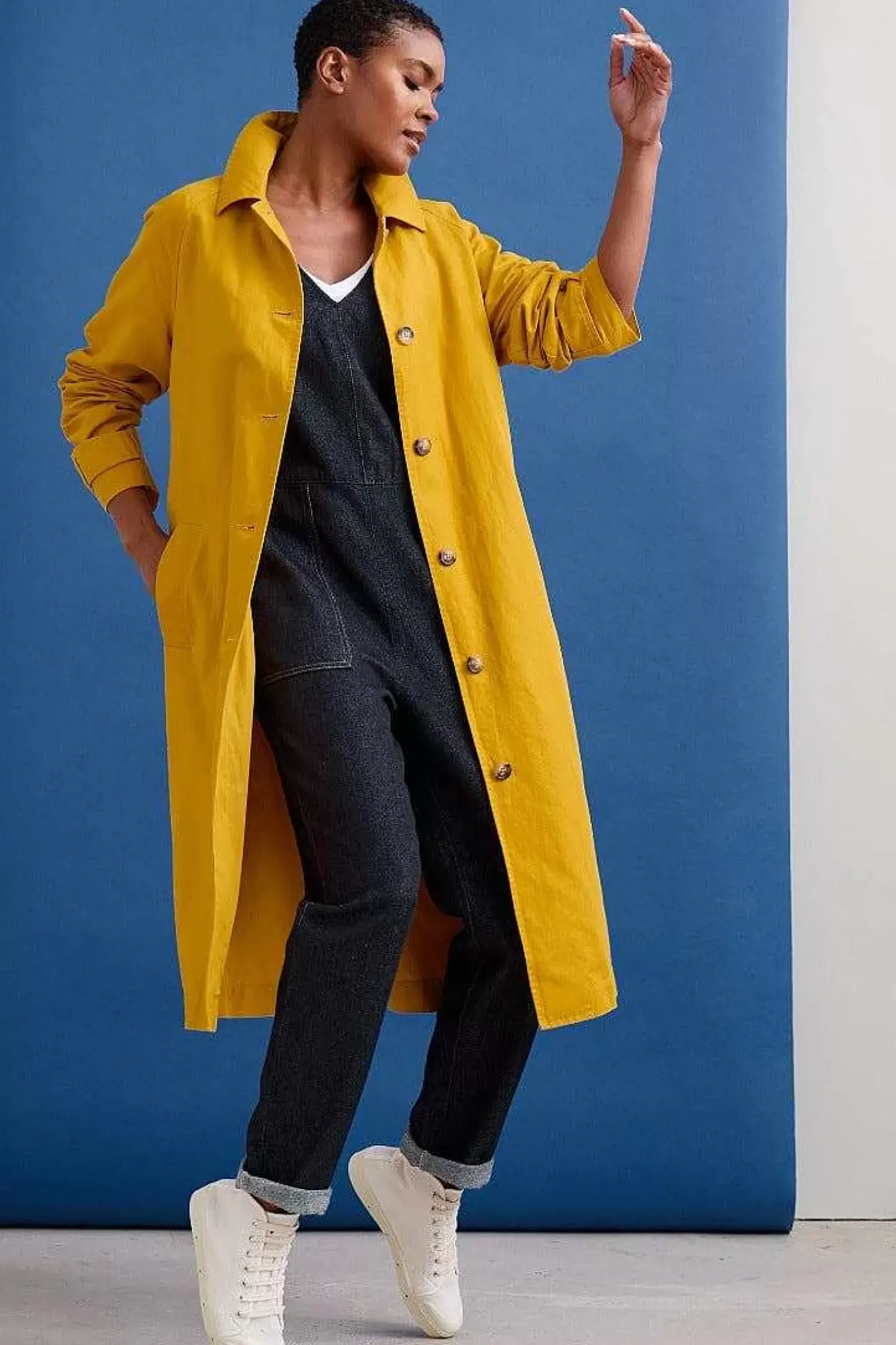 Trousers & Shorts<Seasalt Cornwall Gilley Denim Dungarees Dark Indigo Wash