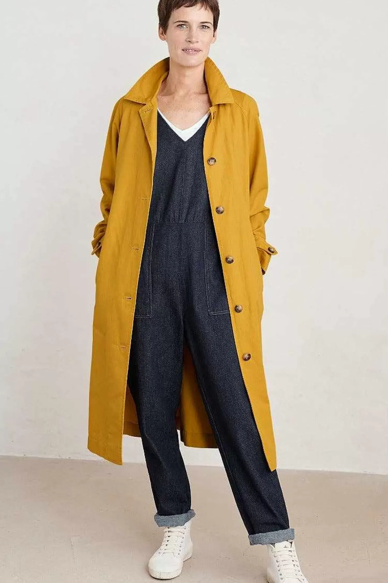 Trousers & Shorts<Seasalt Cornwall Gilley Denim Dungarees Dark Indigo Wash