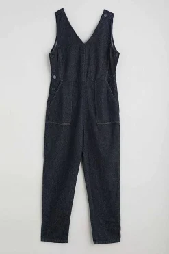 Trousers & Shorts<Seasalt Cornwall Gilley Denim Dungarees Dark Indigo Wash