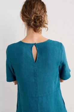Dresses<Seasalt Cornwall Grass Wave Linen Midi Dress Mast