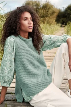 Knitwear<Seasalt Cornwall Gull Rising Knitted Vest Rosemary