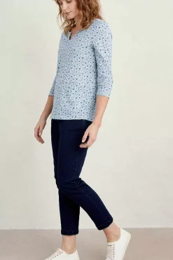 Tops<Seasalt Cornwall Gypsophilia Notch Neck Top Shaded Flowers Chalk