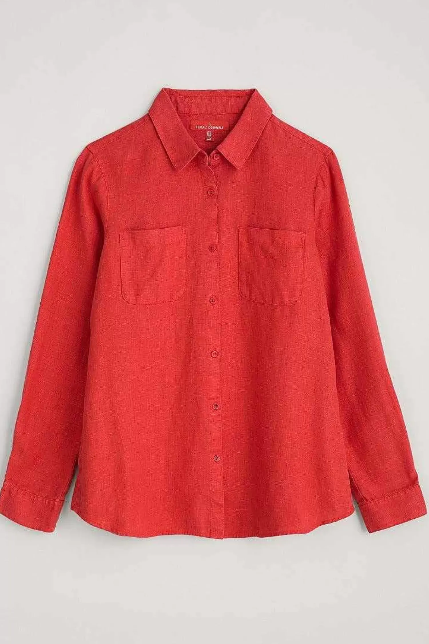 Tops<Seasalt Cornwall Hazel Branch Linen Shirt Tomato