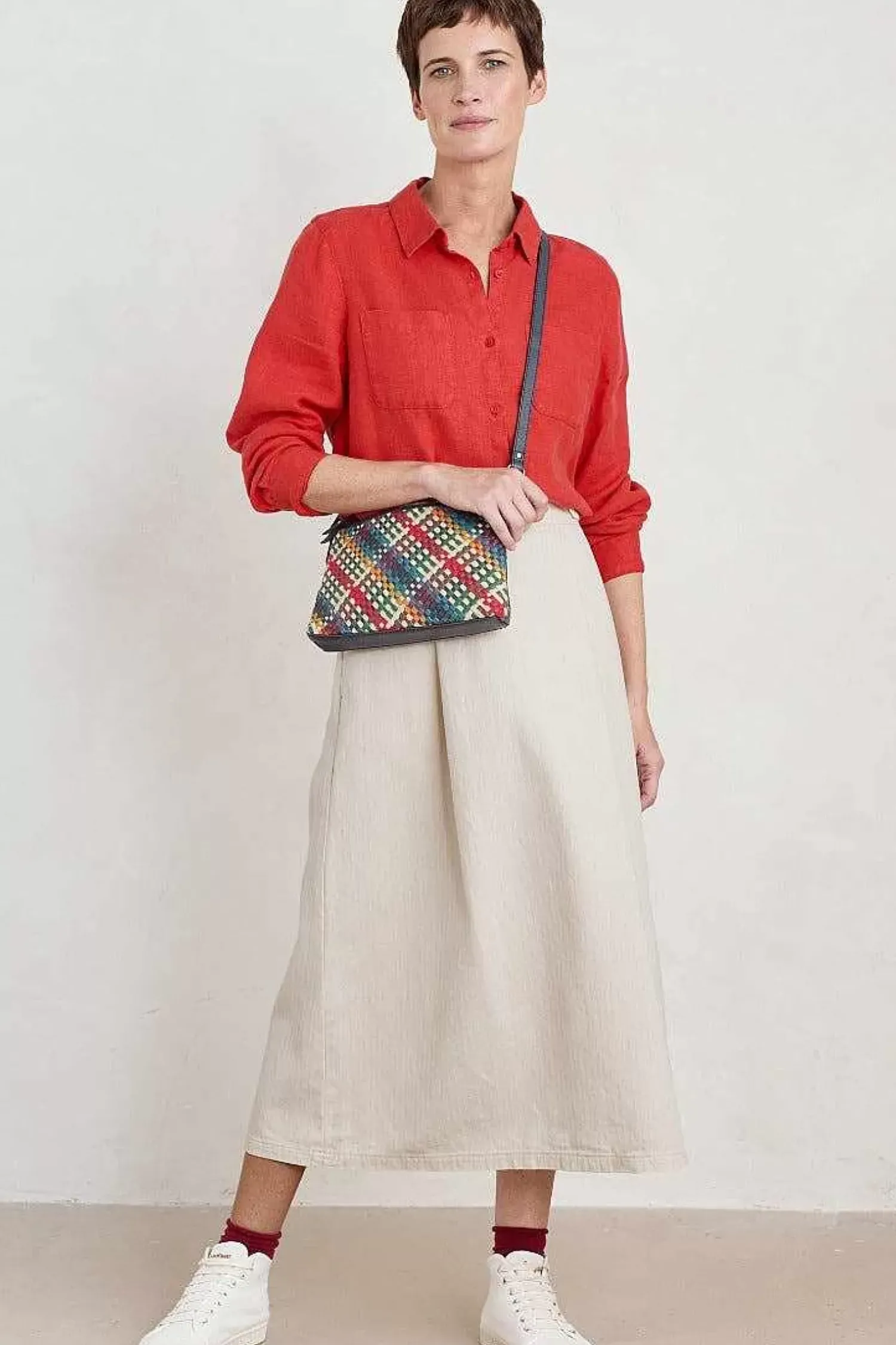 Tops<Seasalt Cornwall Hazel Branch Linen Shirt Tomato