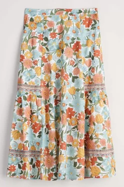 Skirts<Seasalt Cornwall Heather Drifts Midi Skirt Flowering Blooms Chalk