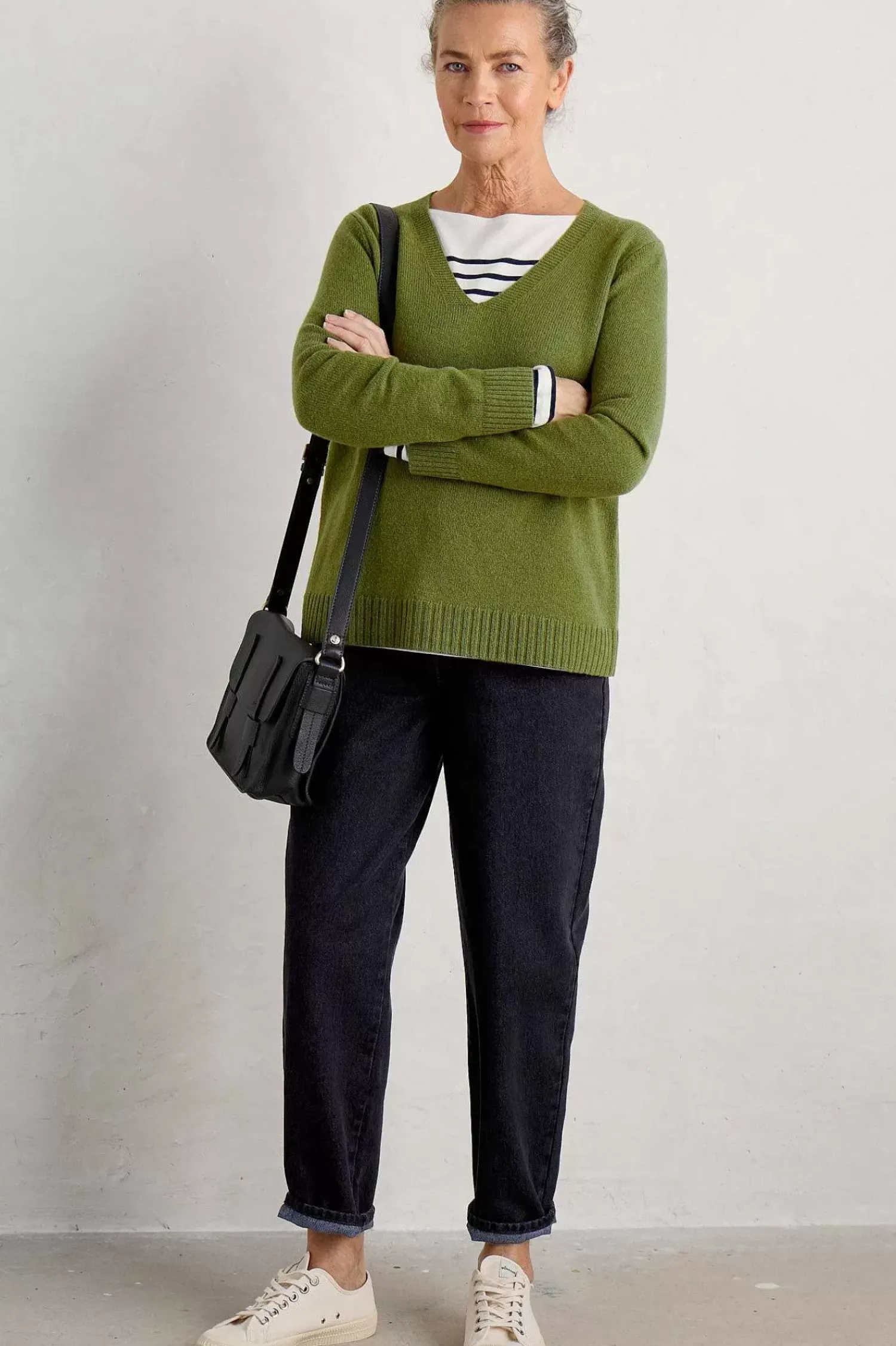 Knitwear<Seasalt Cornwall Hendra Lane V-Neck Jumper Dark Citron