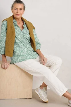 Tops<Seasalt Cornwall Hope Cottage Organic Cotton Blouse Dandelion Seed Rosemary