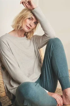 Tops<Seasalt Cornwall Hunter's Moon Organic Cotton Sweatshirt Melange Chalk