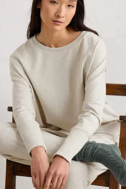 Tops<Seasalt Cornwall Hunter's Moon Organic Cotton Sweatshirt Melange Chalk