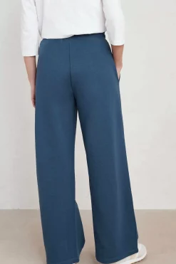 Trousers & Shorts<Seasalt Cornwall Ivy Barn Wide Leg Jersey Trousers Squall