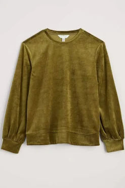 Tops<Seasalt Cornwall Kowan Velour Sweatshirt Bright Olive