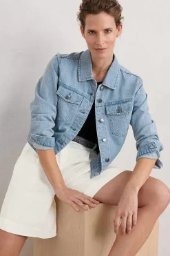 Coats & Jackets<Seasalt Cornwall Levan Well Denim Jacket Light Wash Rain Slub