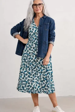 Dresses<Seasalt Cornwall Lilian Tea Dress Floating Floral Ocean Drift