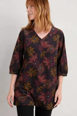 Tunics<Seasalt Cornwall Loganberry Organic Cotton Tunic Floral Loom Maritime