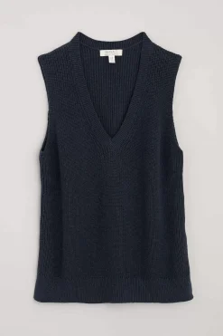Knitwear<Seasalt Cornwall Lookout Point V-Neck Knitted Vest Maritime