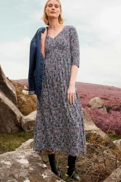 Dresses<Seasalt Cornwall Maggie Maxi Dress (Gots) Floral Moor Maritime