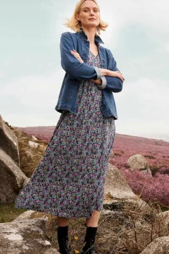 Dresses<Seasalt Cornwall Maggie Maxi Dress (Gots) Floral Moor Maritime