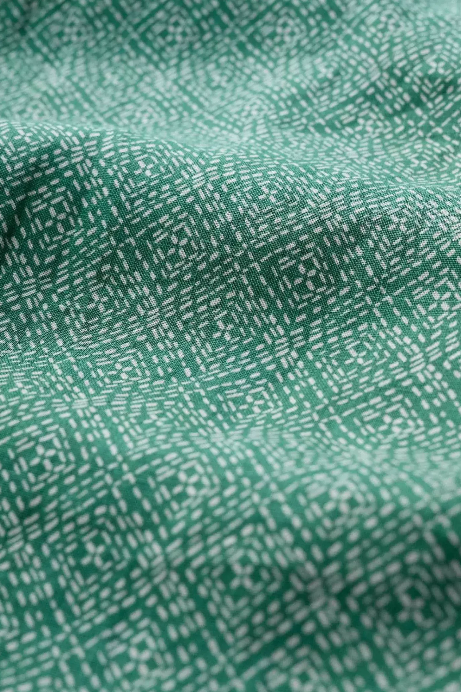 Shirts<Seasalt Cornwall Men's Anthony Printed Linen Shirt Sewn Geo Hepworth Green