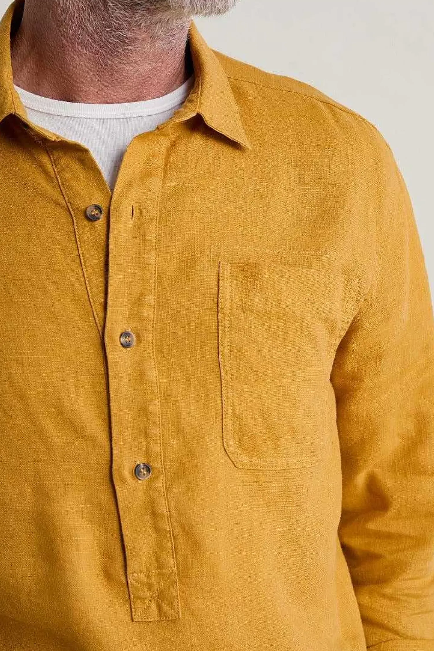 Tops & T-Shirts<Seasalt Cornwall Men's Artist's Linen Shirt Brimstone