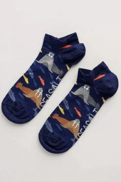 Socks<Seasalt Cornwall Men's Arty Trainer Socks Sea Mist Schooner
