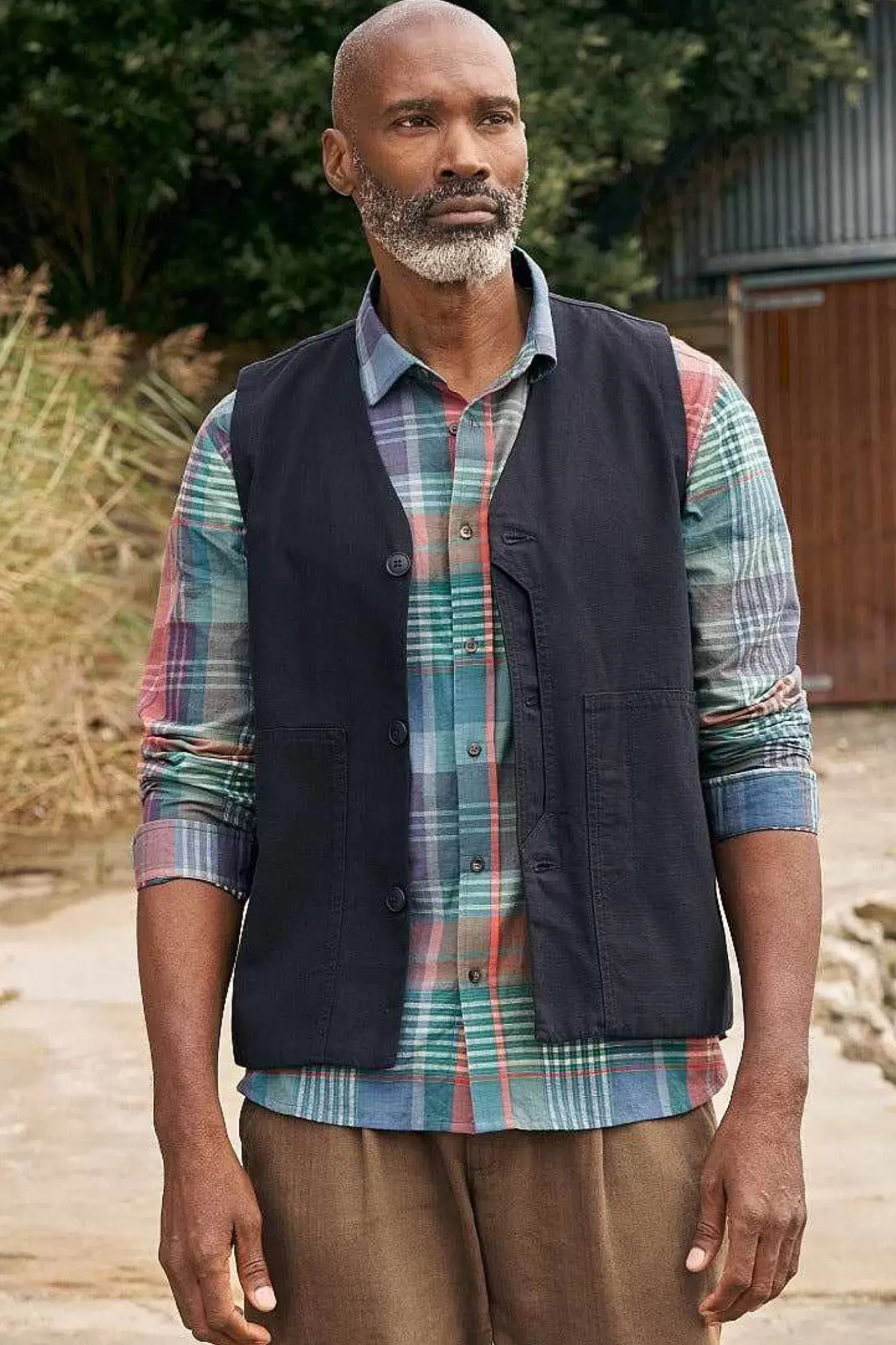 Tops & T-Shirts<Seasalt Cornwall Men's Banyan Checked Cotton Shirt Gladsome Mallow