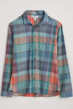 Tops & T-Shirts<Seasalt Cornwall Men's Banyan Checked Cotton Shirt Gladsome Mallow