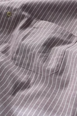 Tops & T-Shirts<Seasalt Cornwall Men's Blue Heron Striped Short Sleeve Shirt Barley Tack Mallow