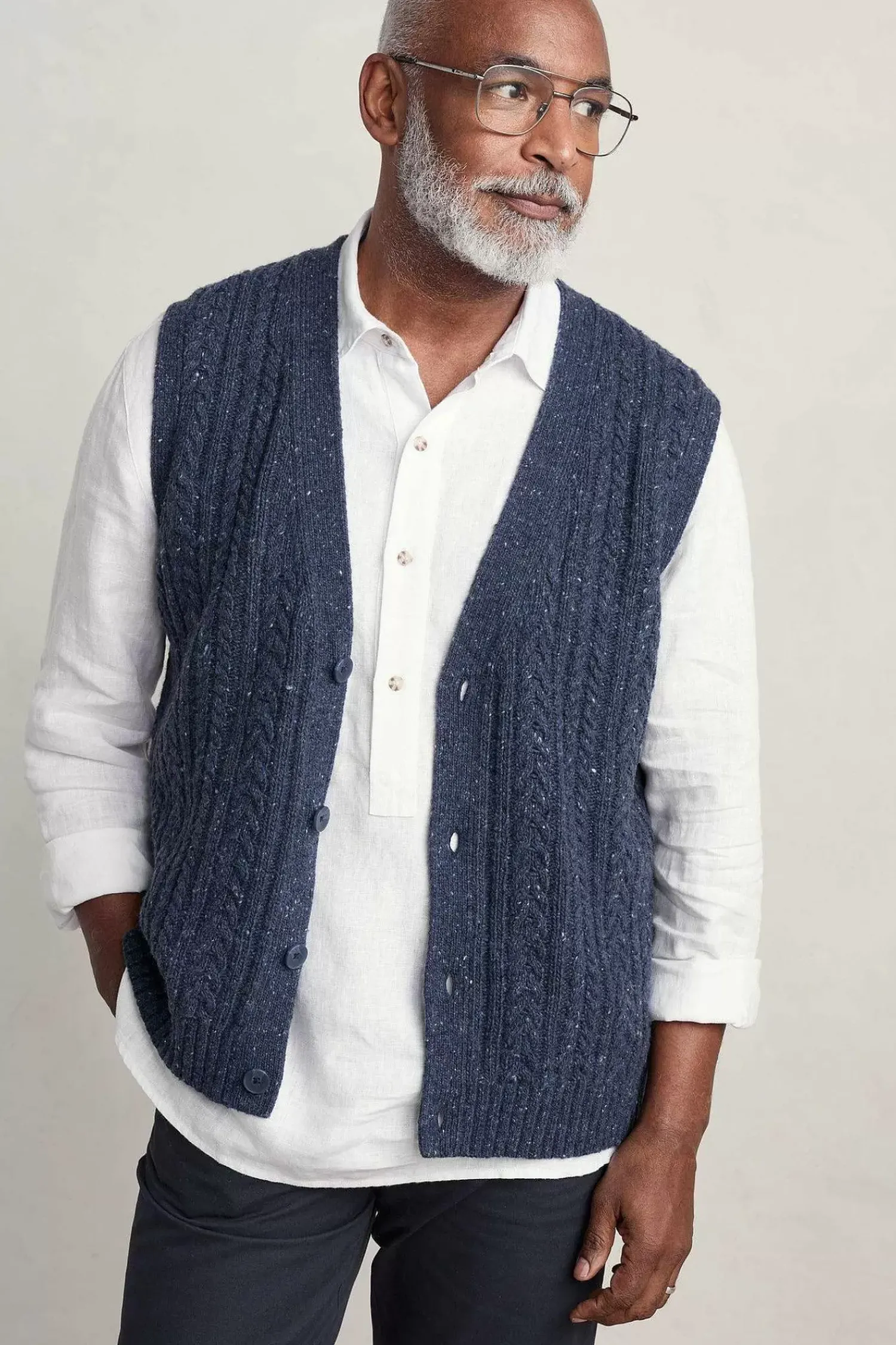 Knitwear<Seasalt Cornwall Men's Boulder Perch Knitted Vest Maritime