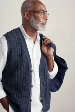 Knitwear<Seasalt Cornwall Men's Boulder Perch Knitted Vest Maritime