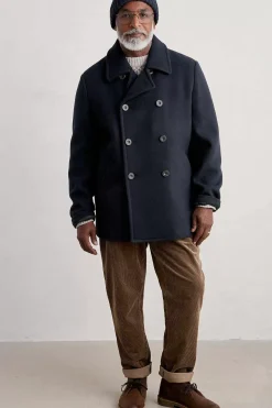 Coats & Jackets<Seasalt Cornwall Men's Channel Wool Blend Coat Inkwell