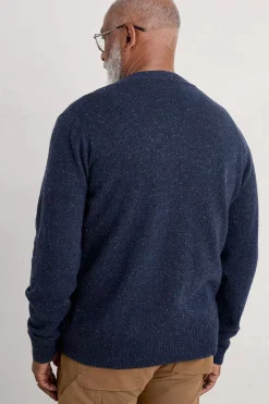 Knitwear<Seasalt Cornwall Men's Cleer Lambswool Blend Cardigan French Blue