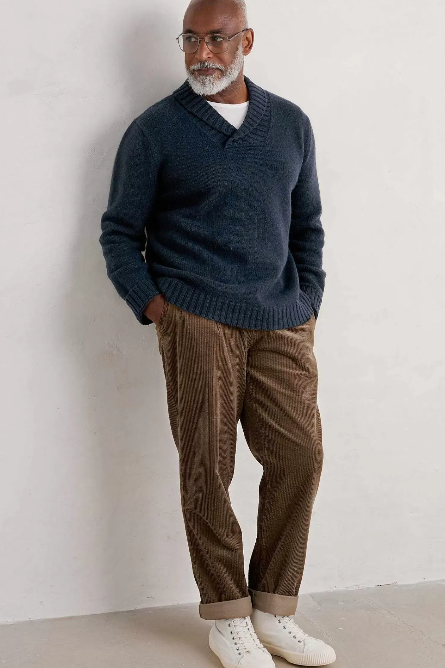 Knitwear<Seasalt Cornwall Men's Daver Shawl Neck Jumper Maritime