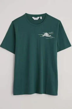 Tops & T-Shirts<Seasalt Cornwall Men's Downsouse Organic Cotton T-Shirt Clouds Verte
