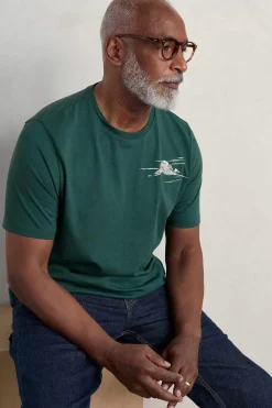 Tops & T-Shirts<Seasalt Cornwall Men's Downsouse Organic Cotton T-Shirt Clouds Verte