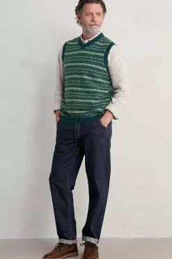 Knitwear<Seasalt Cornwall Men's Fair Isle Walt Vest Cockles Multi