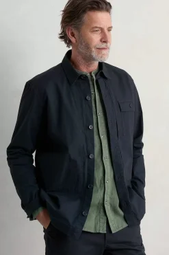 Coats & Jackets<Seasalt Cornwall Men's Foundry Overshirt Jacket Inkwell