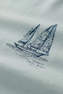 Tops & T-Shirts<Seasalt Cornwall Men's Loggerhead Organic Cotton T-Shirt Boat Drawing Eggshell