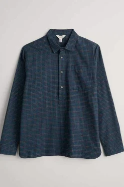 Tops & T-Shirts<Seasalt Cornwall Men's Organic Cotton Thomas Street Shirt Stippler Sea Cave