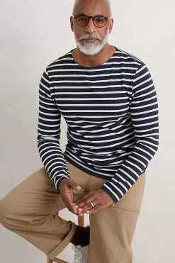 2 Mix & Match<Seasalt Cornwall Men's Sailor Shirt (Gots) Breton Inkwell Chalk