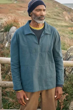 Tops & T-Shirts<Seasalt Cornwall Men's Sidestone Cotton Canvas Smock Dusky Jade
