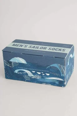 Socks<Seasalt Cornwall Men's Step Into The Blue Socks Box Of 4 Incoming Tide Mix