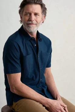 Tops & T-Shirts<Seasalt Cornwall Men's Trewavas Short Sleeve Shirt (Gots) Sea Cave