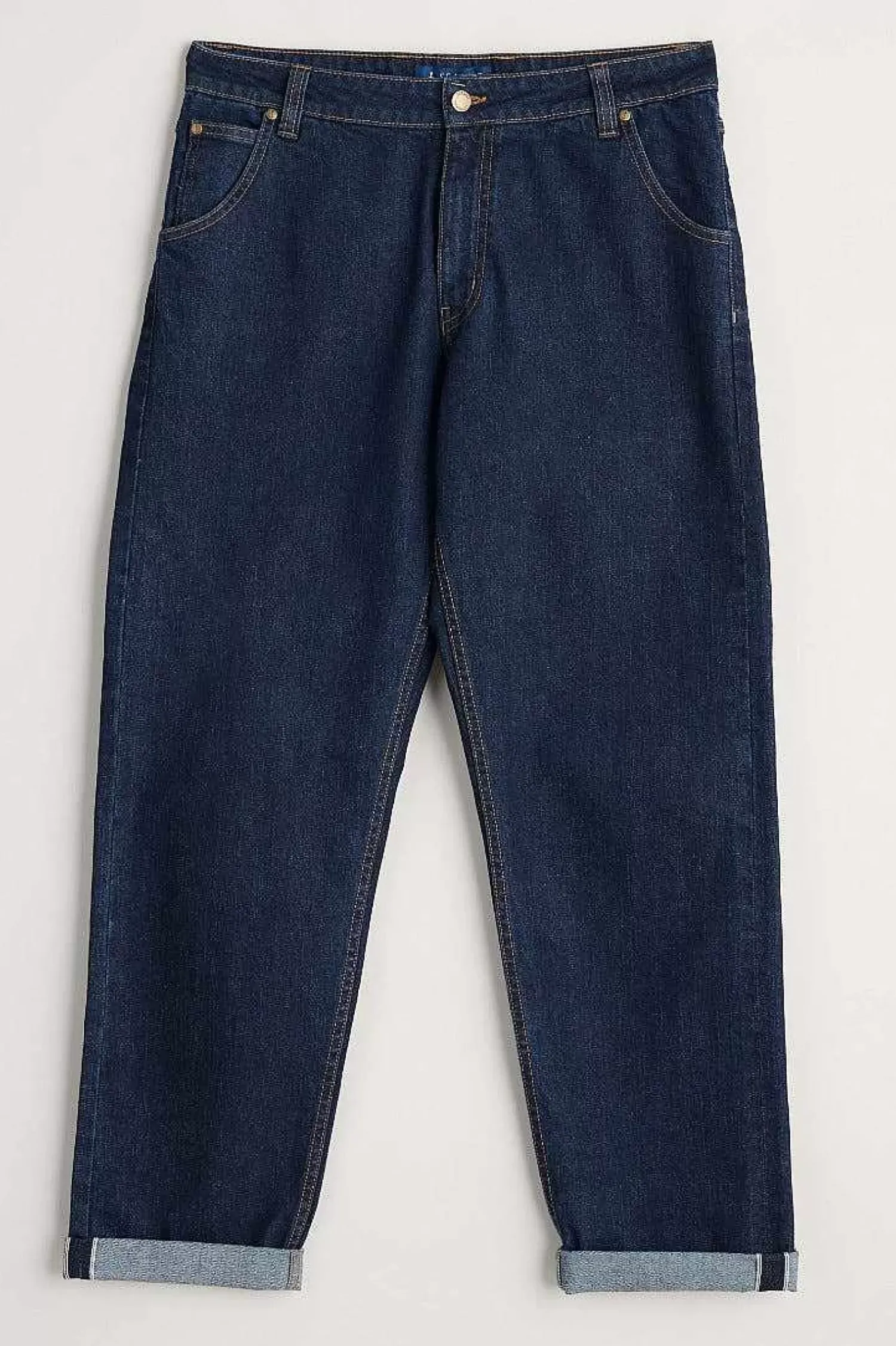 Trousers & Shorts<Seasalt Cornwall Men's Watchman Selvedge Tapered Jeans Dark Indigo Wash