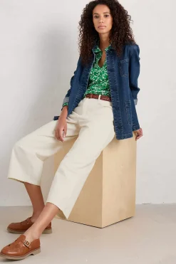 Tops<Seasalt Cornwall Misty Sky Organic Cotton Shirt Twirling Vines Island