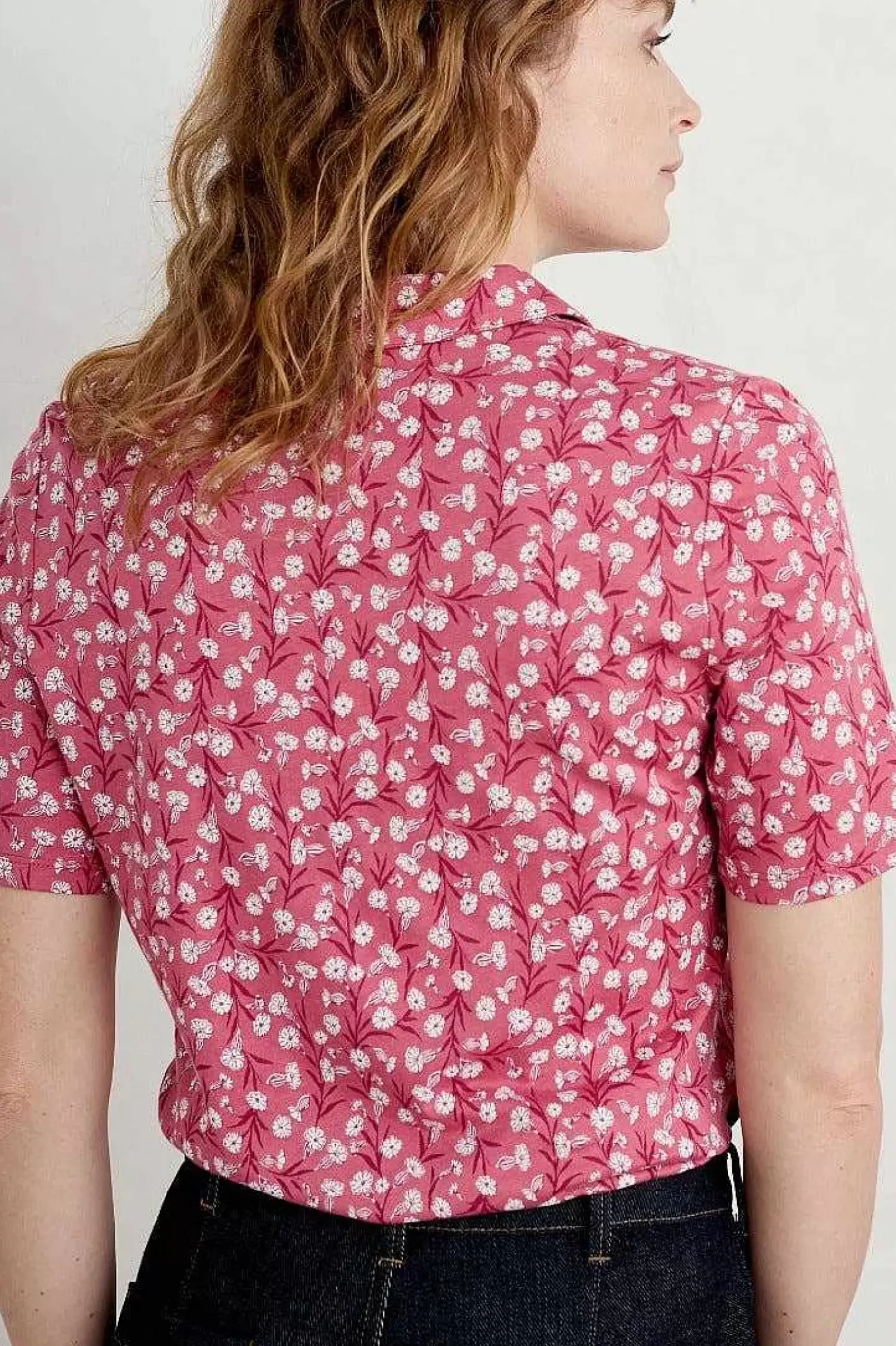 Tops<Seasalt Cornwall Misty Sky Short Sleeve Jersey Shirt Campion Vines Rose