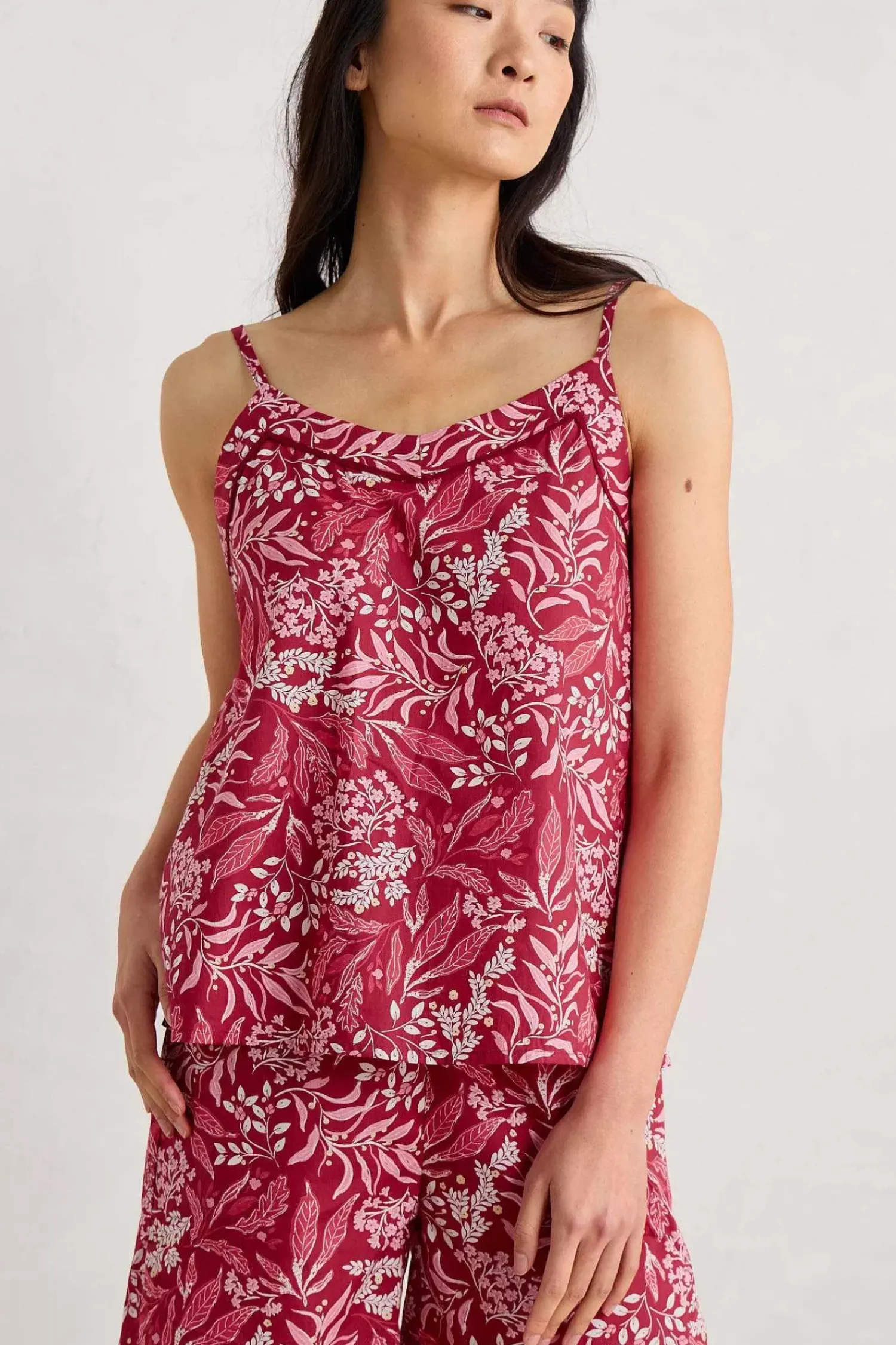 Nightwear<Seasalt Cornwall Moonflower Vest Top Pyjama Set Riverbed Floral Mainsail