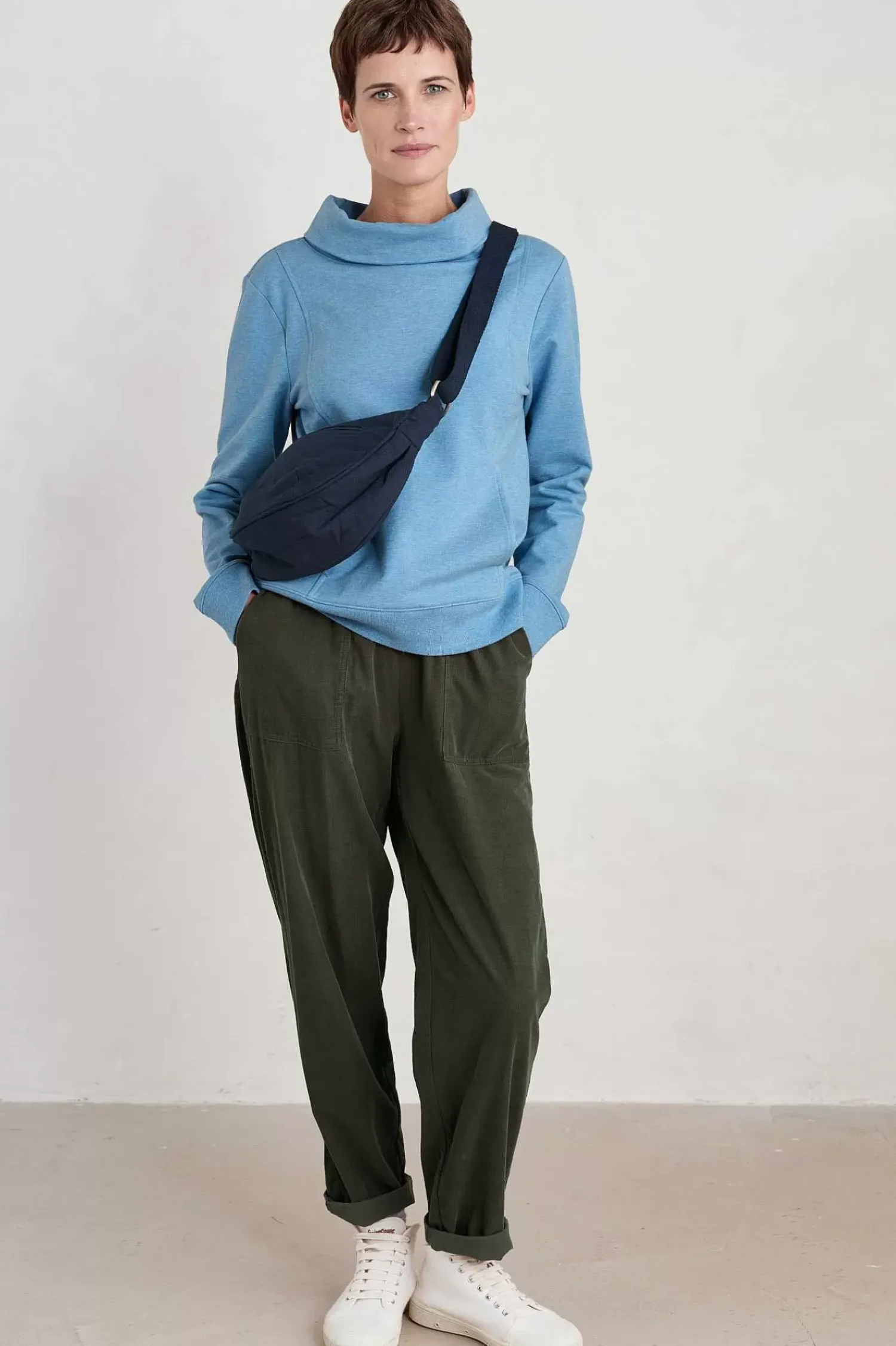 Tops<Seasalt Cornwall Moss Path Organic Cotton Sweatshirt Clear Sky