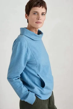 Tops<Seasalt Cornwall Moss Path Organic Cotton Sweatshirt Clear Sky