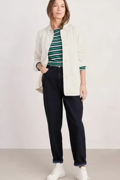 Coats & Jackets<Seasalt Cornwall Nancothan Long Organic Cotton Jacket Chalk